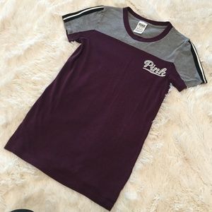 PINK 2015 VS Burgundy Jersey Stretch Casual Top